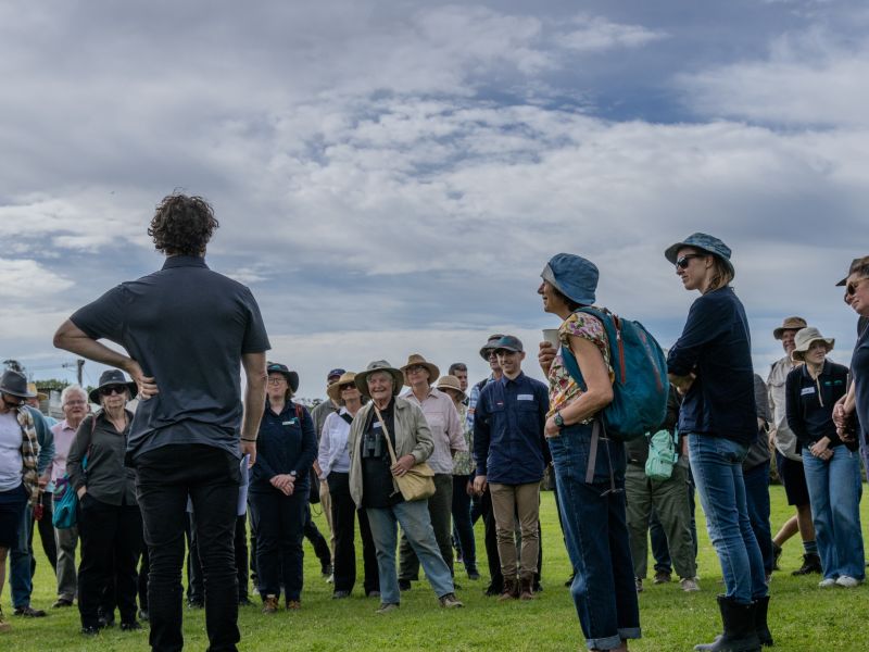 GORCAPA staff talking to crowd