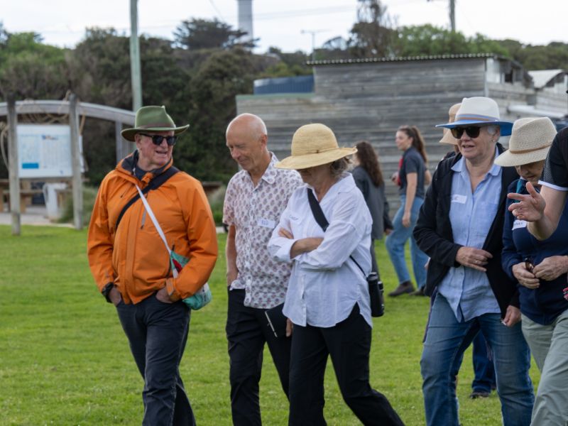 People walking and talking