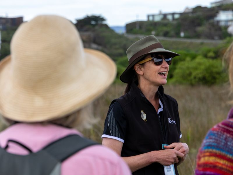 Surf Coast Shire staff member talking to a group