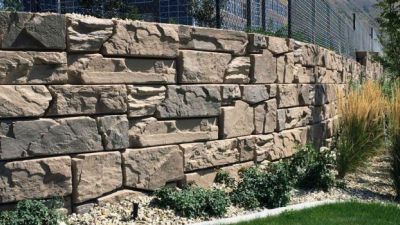 Example of a Stacked Gravity Block Wall
